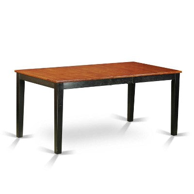 HomeStock 7-Piece Rectangle Black and Cherry Finish Solid Wood Top Dining Table with 6 Chairs