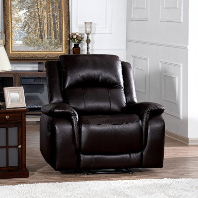 Home Imports Emporium Contemporary Recliner Sofa,Loveseat and Chair Set, Manual Reclining Set for Living Room in Espresso
