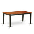 Dining Room Table Set 7 Piece - Rectangular Table with Butterfly Leaf & 6 Kitchen Chairs - Black & Cherry Finish