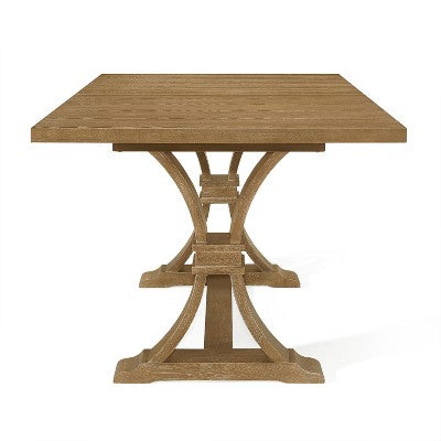 Christopher Knight Home Hudson 7 Pieces Upholstered Wood Extended Dining Set with Pedestal Base
