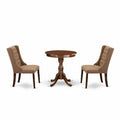 3-Piece Mahogany Finish Solid Wood Top - Dining Room Set - Seats 4