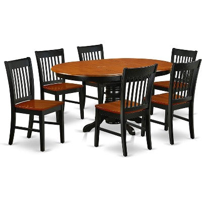 HomeStock KENO7-BCH-W 7 Piece Dining Room Set Black Cherry