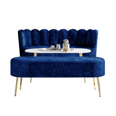 ChaletPosh Velvet Sofa with Bench And Coffee Table