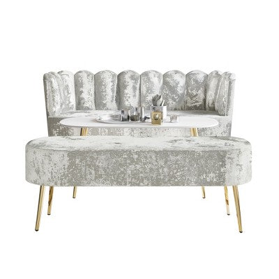 ChaletPosh Velvet Sofa with Bench And Coffee Table