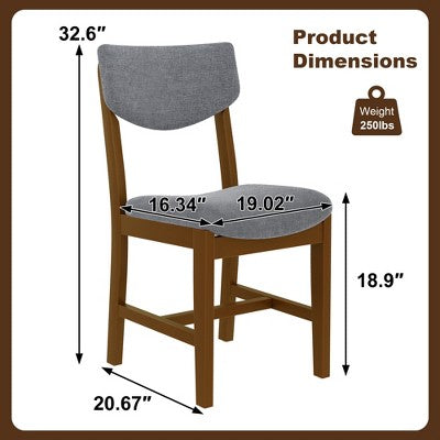 Rustic Wood Dining Table Set for 4, 5 Pieces Rectangular Table Set with Upholstered Chairs for Small Space Kitchen
