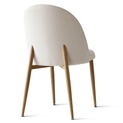Japandi Round Dining Table Set For 6, Cross Base Pedestal Table With Upholstered Dining Chairs, Rustic Farmhouse 7-Piece Dining Set-Panipeachy
