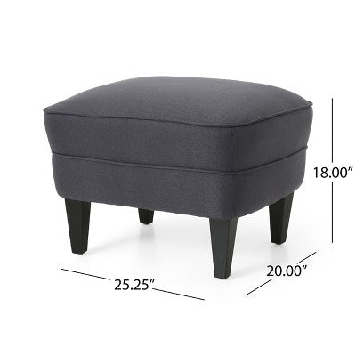 GDFStudio Jaxen Contemporary Fabric Tufted Club Chair and Ottoman Set