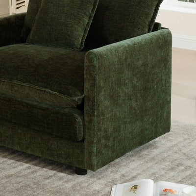 GDFStudio Kelsen Mid-century Modern 3 Piece Chenille Upholstered Sofa Set with Pillows