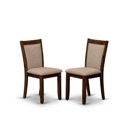 3-Piece Antique Walnut Solid Wood Top - Upholstered Dining Room Set - Seats-4