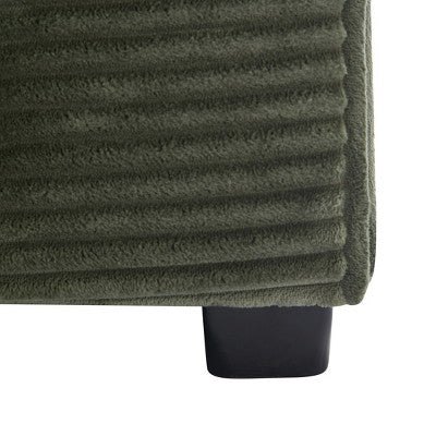 GDFStudio Ulen Modern Corduroy Upholstered Storage Chair with Ottoman and Detachable Cushions