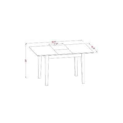 HomeStock 5-Piece Rectangle Natural Oak Finish Solid Wood Top Dining Table with 4 Chairs
