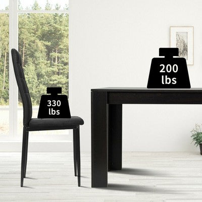 Costway 9pcs Dining Set Wood Table and 8 Fabric Chairs Home Kitchen Modern