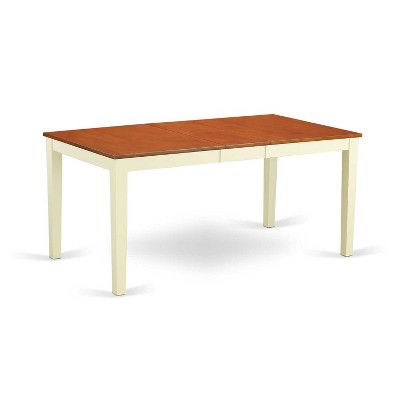 HomeStock 6-Piece Rectangle Buttermilk Cherry Finish Solid Wood Top Dining Table with 1-Bench and 4-Chairs