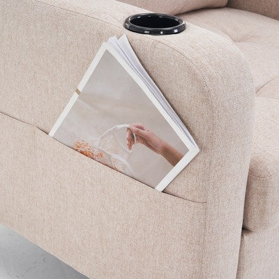 GDFStudio Brooke Modern Upholstered Tufted Armchair and Storage Ottoman Set