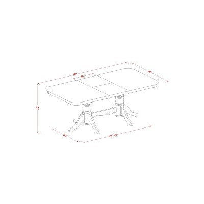 HomeStock 9-Piece Rectangle Buttermilk & Cherry Finish Solid Wood Top Dining Table with 8-Chairs