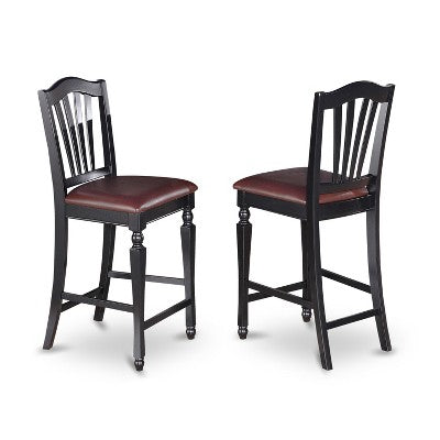 HomeStock 5-Pc Black Finish Solid Wood Top - Dining Room Set - Seats 4