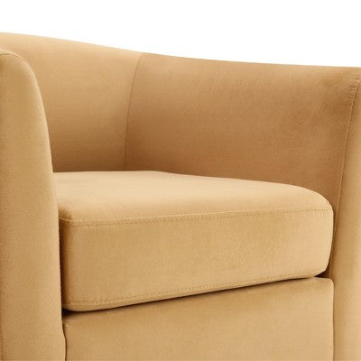 Velvet Accent Chair with Ottoman, Modern Barrel Chair Armchair for Living Room, Bedroom