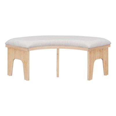 5-piece Rustic Charm Round Dining Set with 3 Upholstered Chairs and Curved Bench for Dining Room, Kitchen and Living room-ModernLuxe
