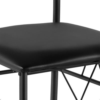 VECELO 5 Piece Dining Table Set with Glass Top Table & 4 Upholstered Chairs, Kitchen Rectangular Table Set Brown/Black