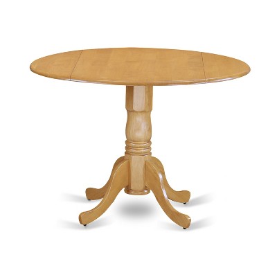HomeStock Dropleaf Round Dining Table Set With 4 Chairs Oak Finish