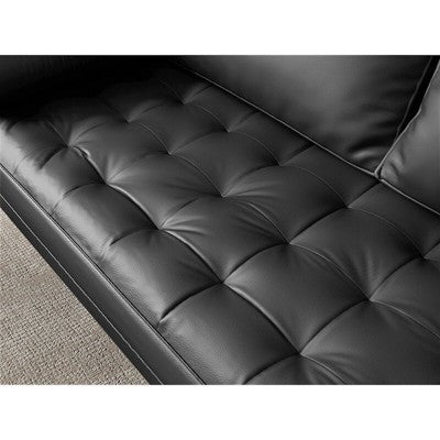 Luige 2 Piece Mid-Century Modern Square Arm Faux Leather Sofa and Loveseat Set - Tree City
