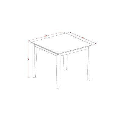 HomeStock 5-Piece Mahogany Finish Solid Wood Top Dining Table with 4 Chairs
