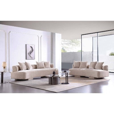 Manhattan Comfort 2pc Verandah Chenille Upholstered 112 Sofa and 90.6 Sofa Set