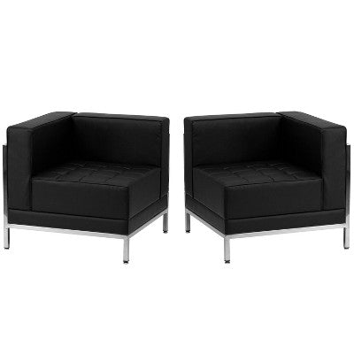 Flash Furniture HERCULES Imagination Series LeatherSoft 2 Piece Corner Chair Set with Ganging Clips