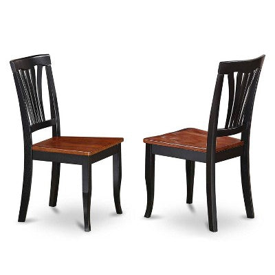 Vintage 3 Piece Dinette Set - Round Table & 2 Chairs - Black Cherry Finish - Home Kitchen Dining Room