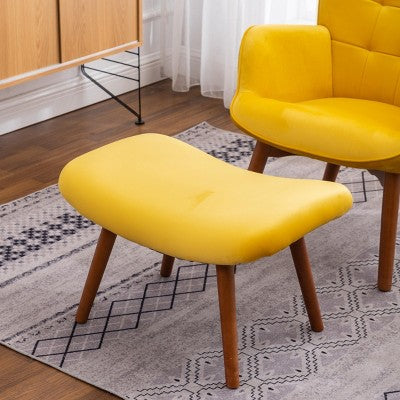 Modern Tufted Accent Chair with Ottoman, Upholstered Wingback Arm Chair for Living Room, Reading Chair for Bedroom or Apartment-Panipeachy