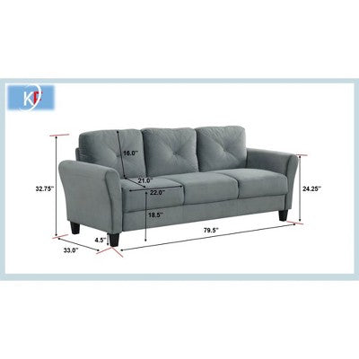 GDFStudio Klee Modern 6-Seater Velvet Upholstered Seating Set with Thick Cushions