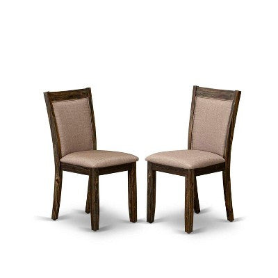 HomeStock 5-Piece Distressed Jacobean Finish Solid Wood Top Dining table with 4-Chairs