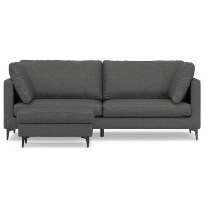 WyndenHall Lana 90 Mid Century Sofa with Ottoman Set