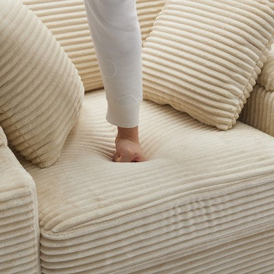 GDFStudio Ulen Modern Corduroy Upholstered Storage Chair with Ottoman and Detachable Cushions