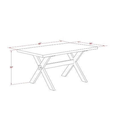 HomeStock 7-Piece Distressed Jacobean Finish Solid Wood Top Dining Table with 6 Parson-Chairs