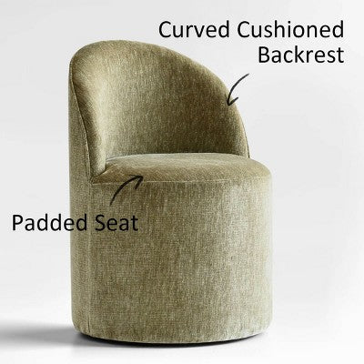 Dining Table Set for 4, Modern Barrel Chair with Wheels and Chenille Upholstery, Round Pedestal Table for Small-Dining Areas-Panipeachy