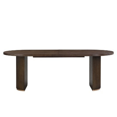 Christopher Knight Home Ilumia Rustic 7 Piece Rattan Rubberwood Upholstered Dining Chairs with Double Pedestal Oval Table