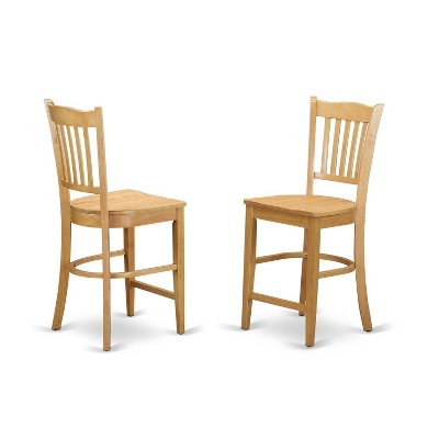 Kitchen Counter Height Dining Set - 5 Piece Table & Chair Set - Oak Finish