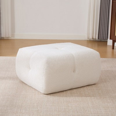 GDFStudio Solen Modern 31 Boneless Upholstered Tufted Accent Chair with Ottoman and Pillow