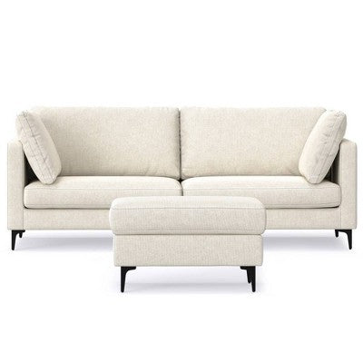 WyndenHall Lana 90 Mid Century Sofa with Ottoman Set