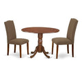 Round Kitchen Table Set 42 Inch with Parsons Chairs - Classic Charm Dining Set - Dark Coffee Finish