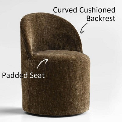 Dining Table Set for 4, Modern Barrel Chair with Wheels and Chenille Upholstery, Round Pedestal Table for Small-Dining Areas-Panipeachy