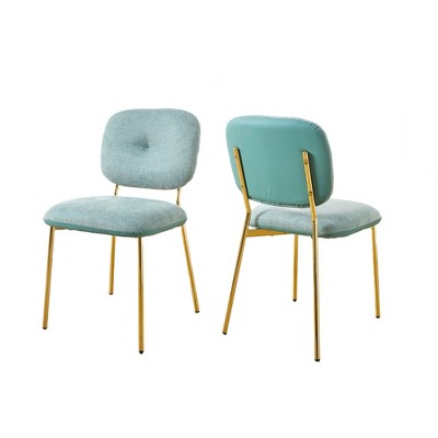 5 PCS Dining Set for 4, Modern Dining Table Set with 4 Upholstered Dining Chairs, Turquoise & Beige & White - ModernLuxe
