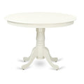 Small Space Dinette Set - 3 Piece Round Table & Chairs - Linen White - Antique Accents