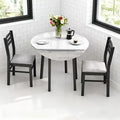 Homy Casa 3-Piece Drop-Leaf Dining Table Set with 2 Chairs  Space-Saving Kitchen Furniture
