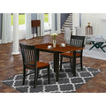 HomeStock Belmont 3Pc Kitchen Table Set , Small Kitchen Table , 2 Wooden Dining Chairs , Solid Wood Seat , Slat back, Black , Cherry Finish