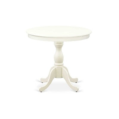 3-Piece Linen White Finish Solid Wood Top - Dining Room Set - Seats 4