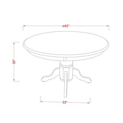 HomeStock 5-Piece Round Linen White Finish Solid Wood Top Dining Table with 4 Chairs