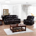 Home Imports Emporium Contemporary Recliner Sofa,Loveseat and Chair Set, Manual Reclining Set for Living Room in Espresso