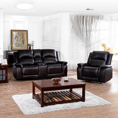 Home Imports Emporium Contemporary Recliner Sofa,Loveseat and Chair Set, Manual Reclining Set for Living Room in Espresso